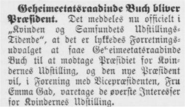 Geheimetatsraadsinde Buch bliver Præsident.Aarhus Stiftstidende 8. februar 1895