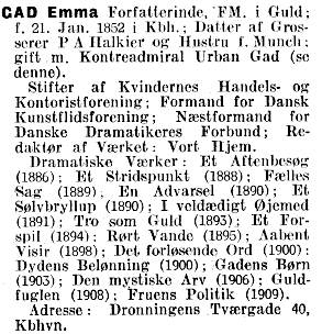 Emma Gad Den blaa bog 1910