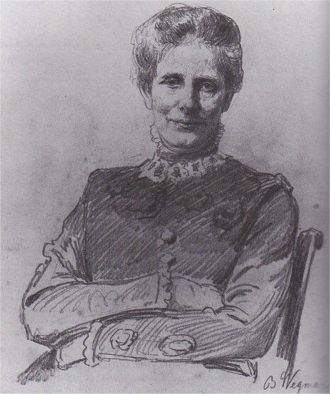 Emma Gad. Tegning af Bertha Wegmann (u.å.) Det Nationalhistoriske Museum på Frederiksborg.