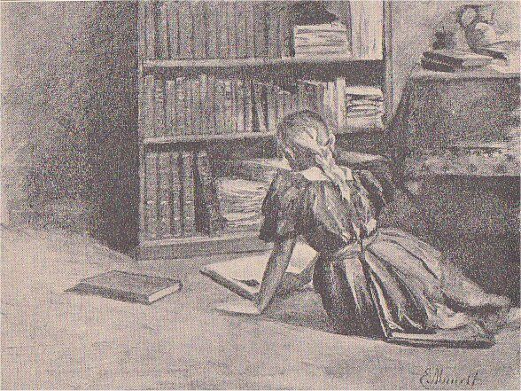 Tegning fra Kvindernes Udstillings Festskrift 1895.