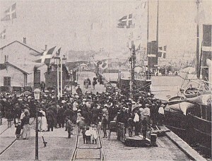 Verdenspressen ankommer til Korsør den 24. juni 1895