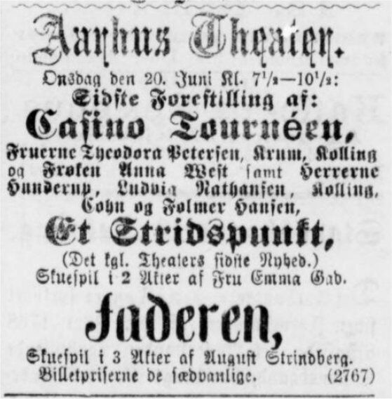 20. juni 1888 Jyllands Posten
