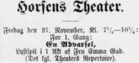 Horsens Folkeblad 27. november 1891