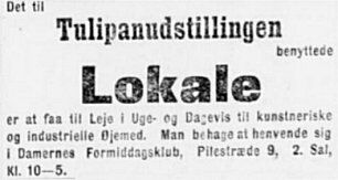 Nationaltidende 29. maj 1900. Udlejning af lokaler.