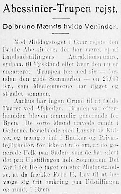 JyllandsPosten 10. oktober 1909.
