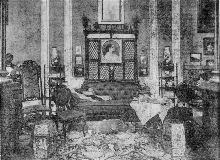 Dagens Nyheder, 4. november 1909. Interiør fra Heiberg-Udstillingen.